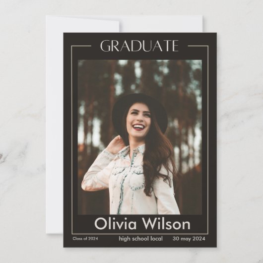 Graduate Simple Foto Ankündigung (Vorderseite)