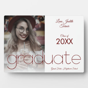 Graduate Simple Foto Moderne Kalligrafie Keepake Fotoplatte