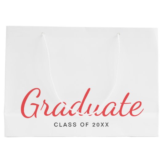 Graduate Simple Modern Class of Abschluss Große Geschenktüte (Rückseite)