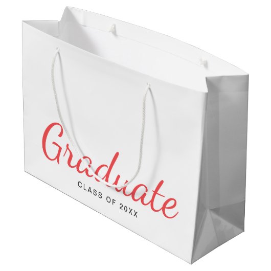 Graduate Simple Modern Class of Abschluss Große Geschenktüte (Rückseite Schrägansicht)