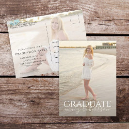 Graduate Simple Modern Foto Template Typografie Postkarte