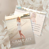 Graduate Simple Modern Foto Template Typografie Postkarte