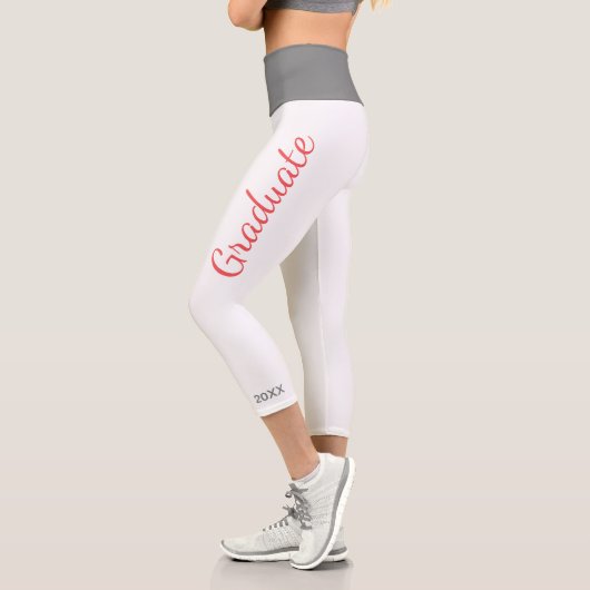 Graduate Simple Modern Minimalistisch Abschluss Capri Leggings (Links)