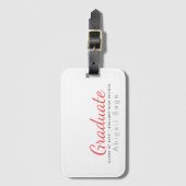 Graduate Simple Modern Minimalistisch Abschluss Gepäckanhänger (Vorderseite Vertikal)