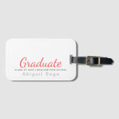 Graduate Simple Modern Minimalistisch Abschluss Gepäckanhänger (Vorderseite (Horizontal))