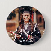 Graduate Simple Modern Script Classic Foto Button (Vorderseite)