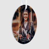 Graduate Simple Modern Script Classic Foto Ornament (Vorderseite)