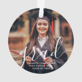 Graduate Simple Modern Script Classic Foto Ornament (Rückseite)