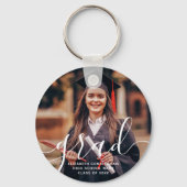 Graduate Simple Modern Script Classic Foto Schlüsselanhänger (Vorderseite)