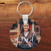 Graduate Simple Modern Script Classic Foto Schlüsselanhänger (Vorderseite)