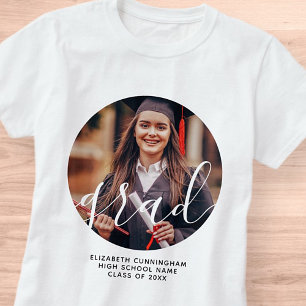 Graduate Simple Modern Script Classic Foto T-Shirt