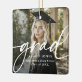 Graduate Simple Modern Script Classic Photo Button Keramikornament (Links)