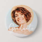 Graduate Simple Modern Script Grad Foto Button (Vorderseite)