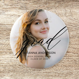 Graduate Simple Modern Script Minimalistisch Foto Button