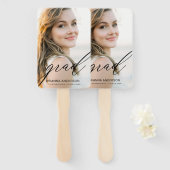 Graduate Simple Modern Script Minimalistisch Foto Fächer (Vorne und Hinten)