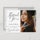 Graduate Simple Script Foto Vielen Dank Postkarte (Vorne/Hinten)