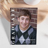 Graduate Simple Stylish Carolina Blue Foto Einladung