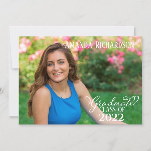 Graduate Simple Stylish Elegant Calligraphy Script Einladung (Vorderseite)