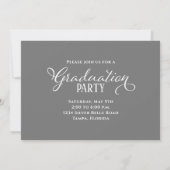 Graduate Simple Stylish Elegant Calligraphy Script Einladung (Rückseite)