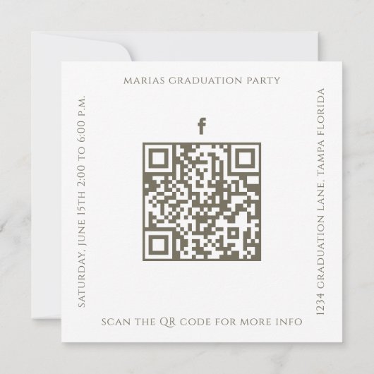 Graduate Simple Stylish Foto Modern Gold Square Einladung (Rückseite)