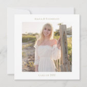 Graduate Simple Stylish Foto Modern Gold Square Einladung (Vorderseite)