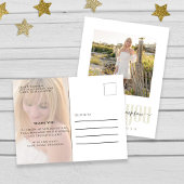 Graduate Simple Stylish Foto Script Vielen Dank Postkarte