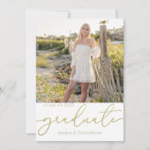 Graduate Simple Stylish Modern Gold Typografy Einladung (Vorderseite)