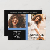 Graduate Simple Two Fotos Abschluss in Blue (Vorne/Hinten)