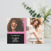Graduate Simple Two Fotos Abschluss in Pink (Stehend Vorderseite)