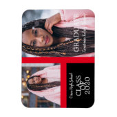 Graduate Simple Two Fotos Abschluss in Red Magnet (Vertikal)