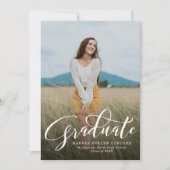 Graduate-Skript, einfach ein Foto Abschluss Einladung (Vorderseite)