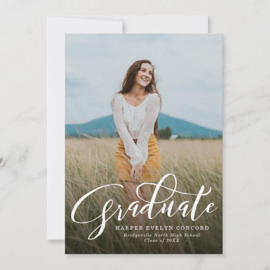 Graduate-Skript, einfach ein Foto Abschluss Einladung (Vorderseite)