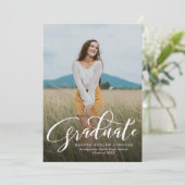 Graduate-Skript, einfach ein Foto Abschluss Einladung (Stehend Vorderseite)