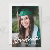 Graduate-Skript einfache moderne Foto Abschluss Ankündigung (Vorderseite)