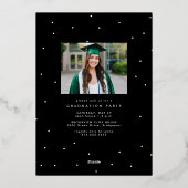 Graduate-Skript einfache moderne Foto Abschluss Folieneinladung (Rückseite)