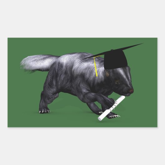 Graduate Skunk Rechteckiger Aufkleber (Vorderseite)