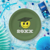 Graduate Smiling Face Graduation Cap Pappteller (Party)