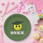 Graduate Smiling Face Graduation Cap Pappteller (Party)