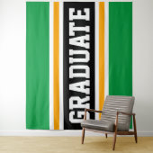 GRADUATE Sporty Bright Green Black Yellow Strips Wandteppich (Beispiel)