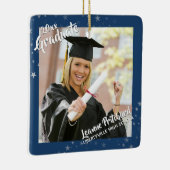 Graduate Stars Editable Blue Two-Foto Keramikornament (Rechts)