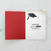 Graduate Stick Figure Girl with Diploma Karte (Innenseite)