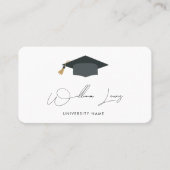 Graduate Student Signature Script Graduation Cap Visitenkarte (Vorderseite)