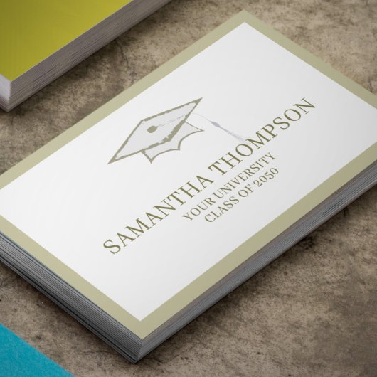Graduate Student University Graduation Cap Foto Visitenkarte
