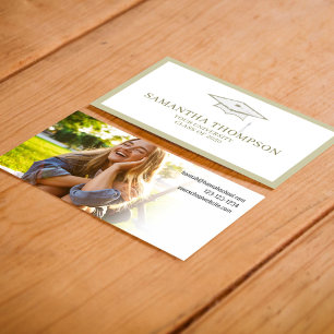 Graduate Student University Graduation Cap Foto Visitenkarte