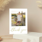 Graduate Stylish Gold Typografy Script Foto Postkarte