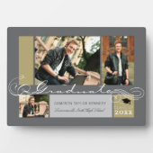 Graduate Stylish Scrolls 3 Foto Abschluss Easel Fotoplatte (Vorderseite)