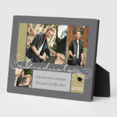 Graduate Stylish Scrolls 3 Foto Abschluss Easel Fotoplatte (Seite)