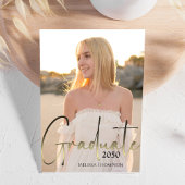 Graduate Stylish Simple Foto Gold Calligraphy Einladung