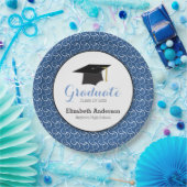 Graduate Swirl Pattern auf Blue Graduation Party Pappteller (Party)