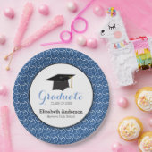 Graduate Swirl Pattern auf Blue Graduation Party Pappteller (Party)